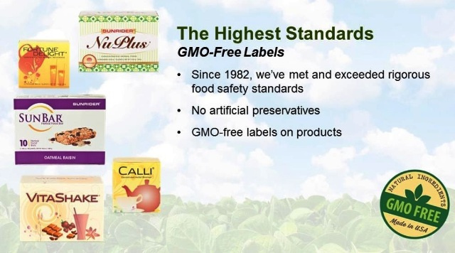 Sunrider GMO Free Products